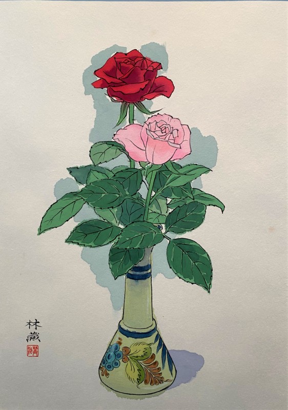 洋壺の薔薇